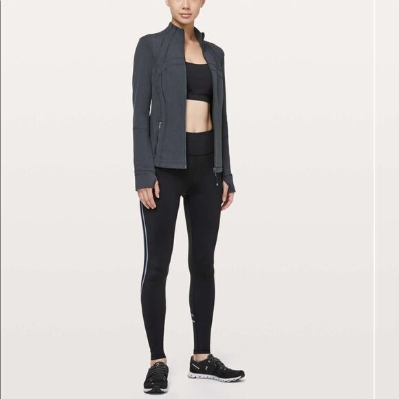 New LULULEMON Run Crew Tight Black Navy Gray 6 - Picture 4 of 7